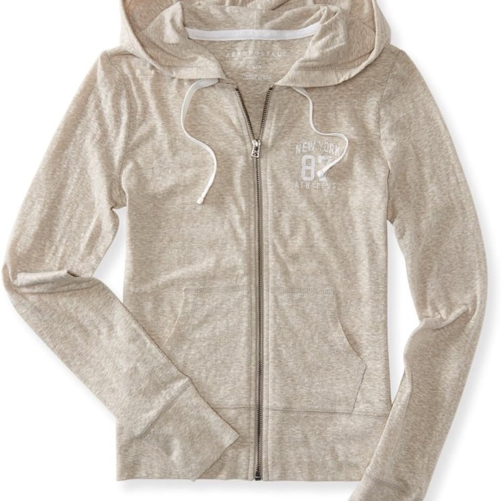 Aeropostale Womens 87 Ath Divs. Hoodie Heather Brown Size M
